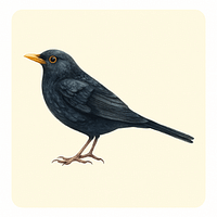 Sticker Blogparade Beitrag: Freude & Leichtigkeit - Amsel – Freude an der Lebendigkeit und dem Vogelgezwitscher