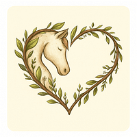 Sticker Blogparade Beitrag: Freude & Tierliebe - Pferd im Blätterherz - Freude durch Verbundenheit mit Tieren