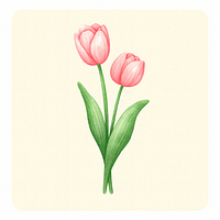 Sticker Blogparade Beitrag: Freude & Poesie - Zwei rosa Tulpen - zarte Blumenfreude im Frühling