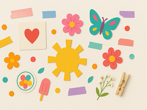 Header Design für die Blogparade #freudemal100 im Mai 2025 - Reine Collage ohne Text