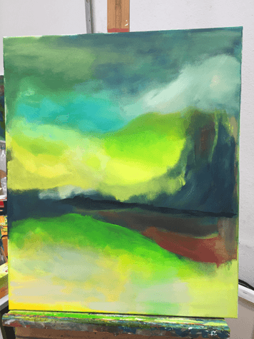 Ein von Jana Engel gemaltes Bild auf einer Staffelei