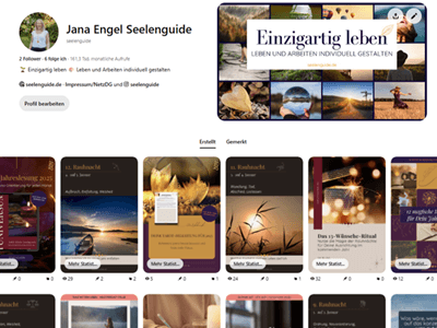 Screenshot erstellter Pinterest PINs 2024 Screenshot meiner erstellten Pinterest PINs, die ich zum Thema Rauhnächte erstellt hatte