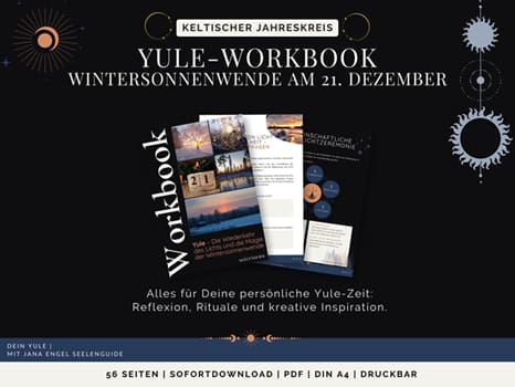 yule-wintersonnenwende-jule-keltischer-jahreskreis-rituale-magie-hoffnung-loslassen-neubeginn-bewusste-winterzeit-rauhnaechte-13-wuensche-natur-workbook Darstellung einzelner Seiten vom Yule Workbook