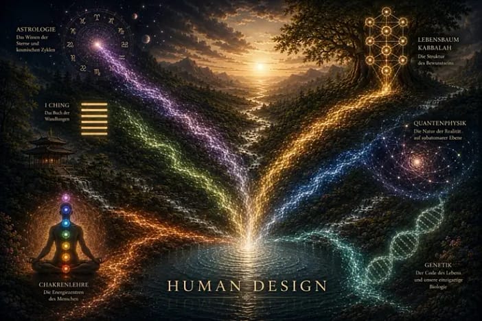 Was ist Human Design? Ursprünge und Grundlagen des Systems Human Design als Zusammenfluss von Astrologie, I Ching, Chakrenlehre, Kabbalah, Quantenphysik und Genetik