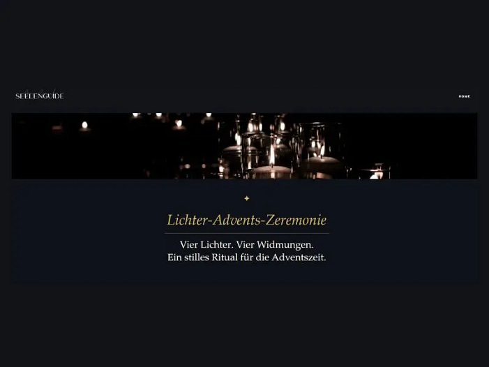 Webseite der Lichter-Advents-Zeremonie im Oktober 2025 Webseite der Lichter-Advents-Zeremonie im Oktober 2025 - Ein Einblick