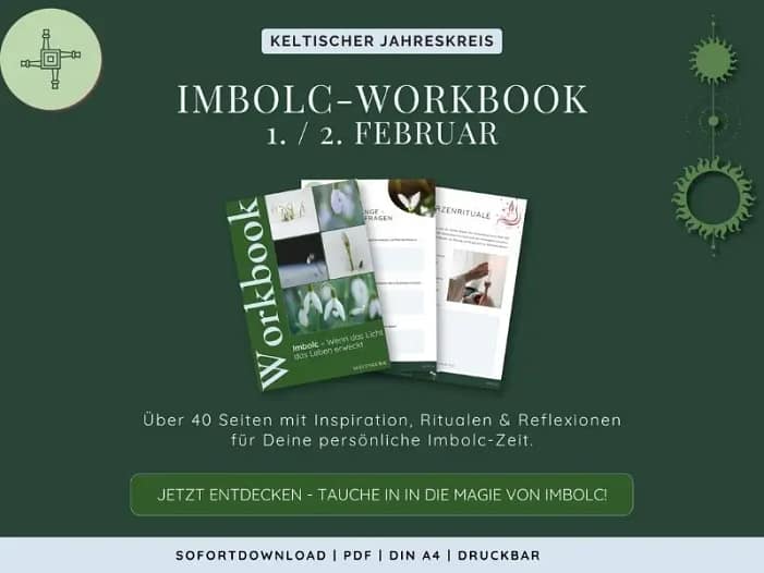 Imbolc-Workbook: Rituale & Reflexionen für Deine Jahreskreisfeier Imbolc-Workbook Mockup – Rituale, Reflexionen und Impulse
